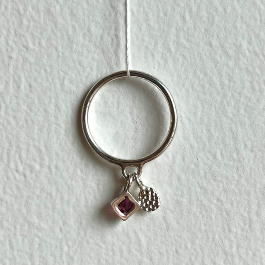 Charm Stacking Ring- Tourmaline