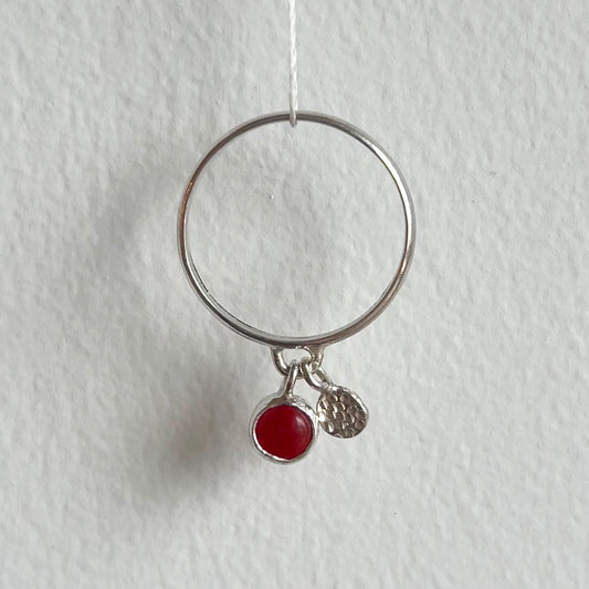 Charm Stacking Ring- Carnelian