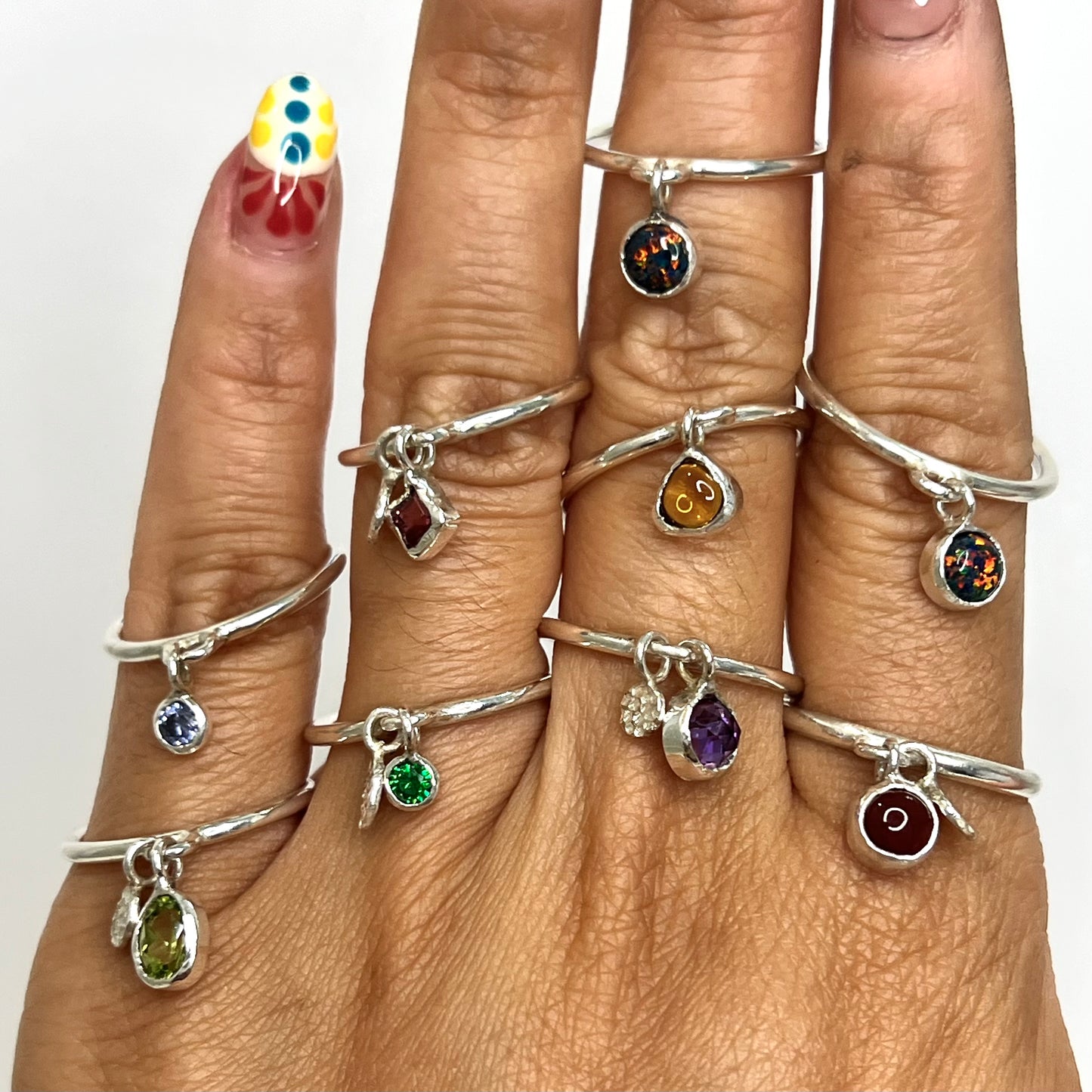 Charm Stacking Ring- Citrine