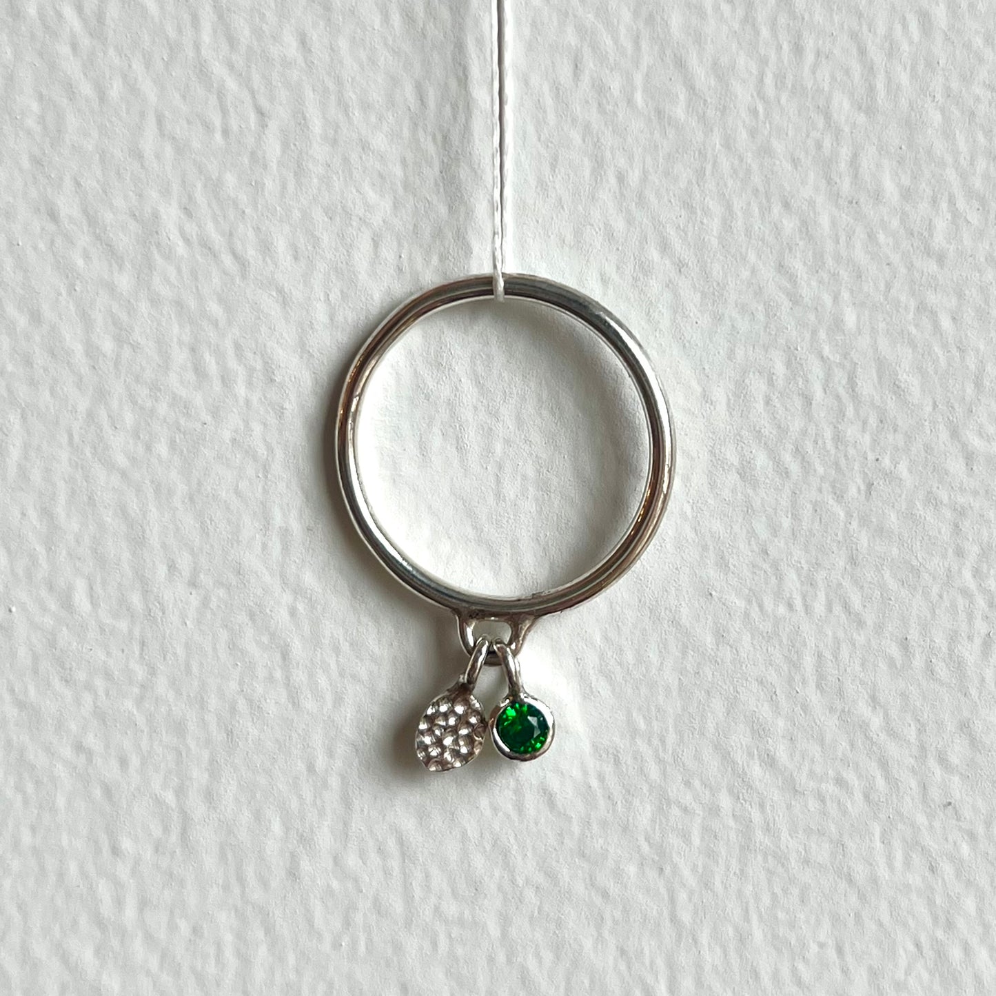 Charm Stacking Ring- Emerald CZ