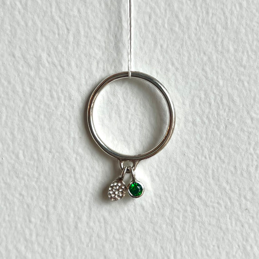 Charm Stacking Ring- Emerald CZ