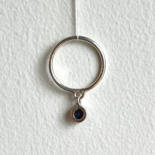 Charm Stacking Ring- Black Opal