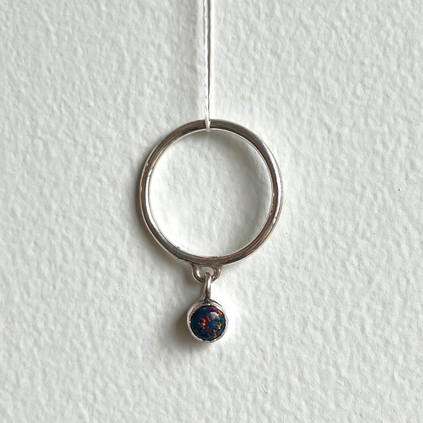 Charm Stacking Ring- Black Opal