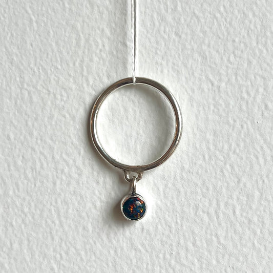 Charm Stacking Ring- Black Opal