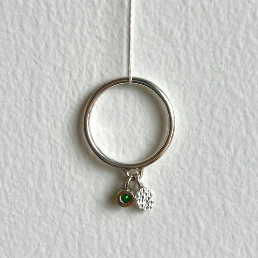 Charm Stacking Ring- Emerald CZ