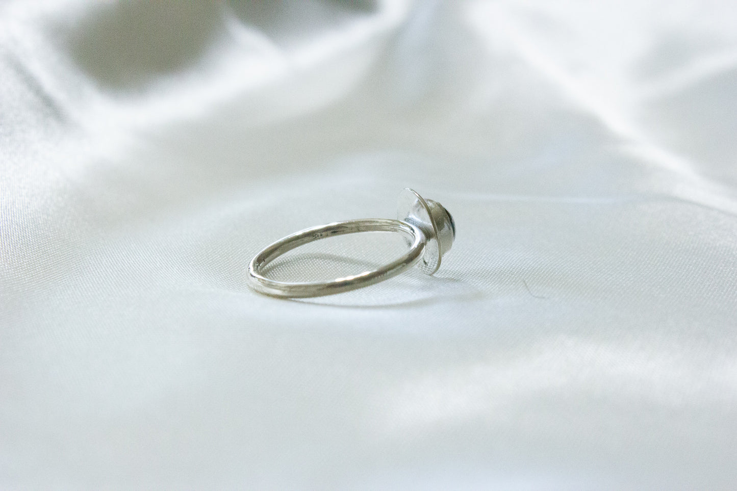 Silver Halo Ring, Onyx
