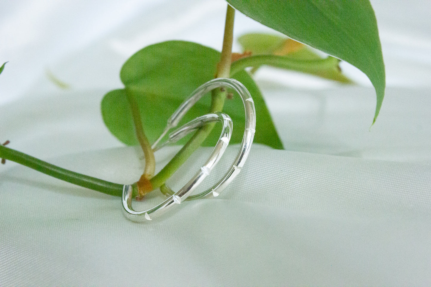 Inverted Knife Edge Textured Hoops