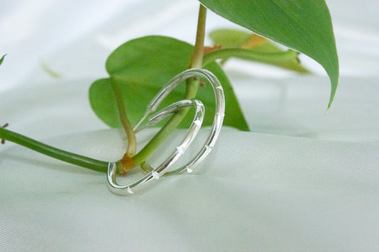 Inverted Knife Edge Textured Hoops