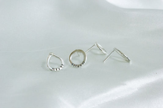 Textured Circle Stud