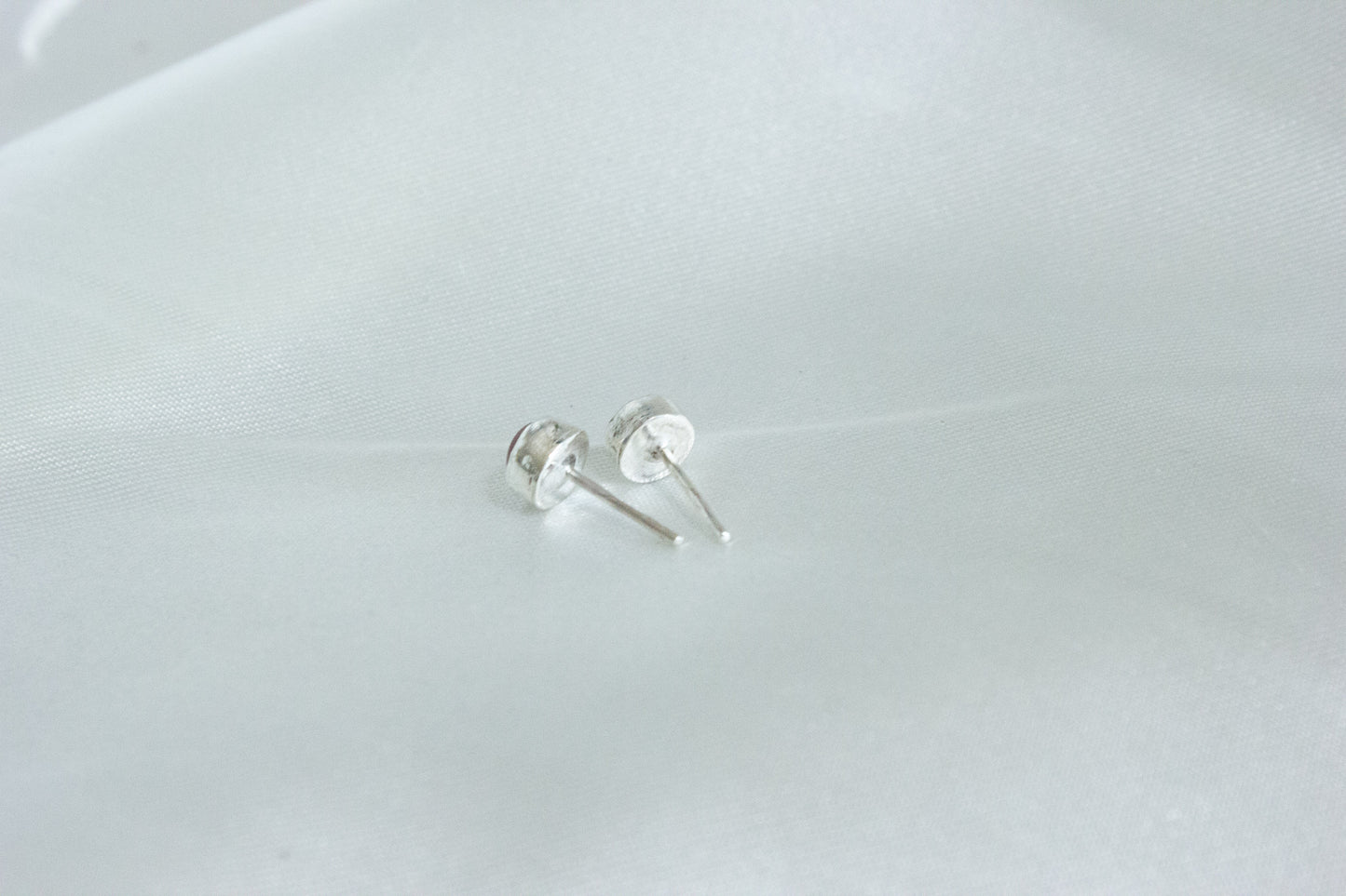 Bezel Stud Earrings, Carnelian