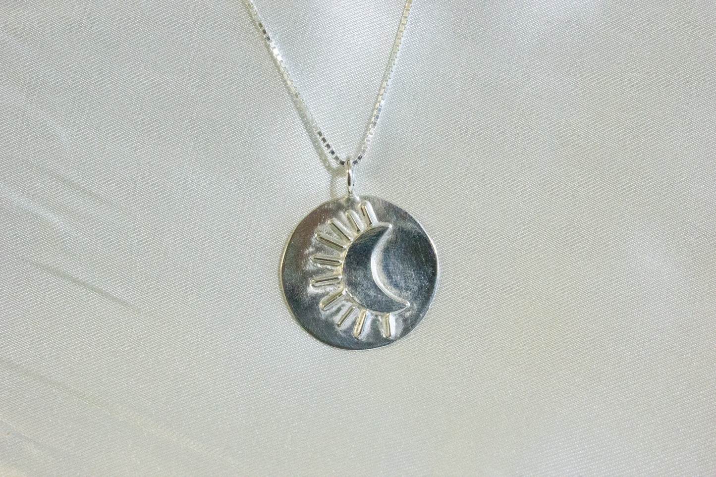 Sun & Moon Motif Medallion Necklace