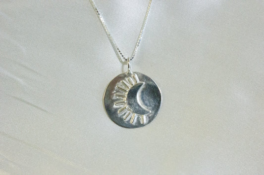 Sun & Moon Motif Medallion Necklace