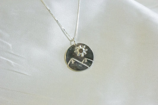 Mountain Scene Medallion Necklace